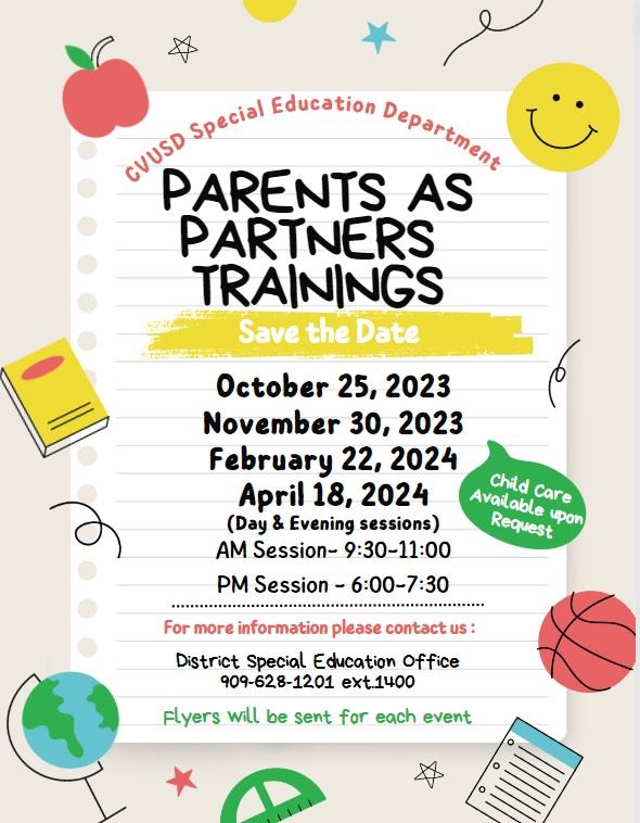 Parents as Partners Training Dates